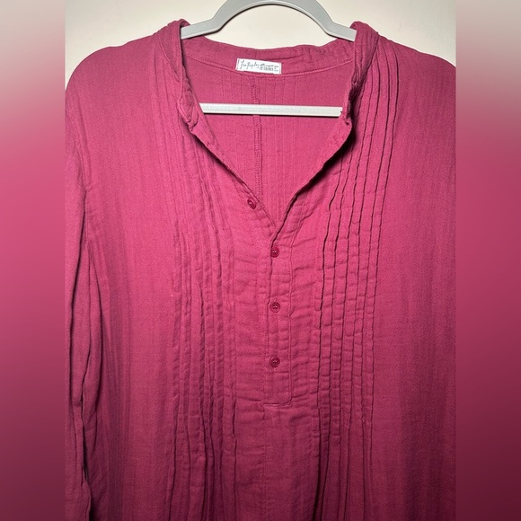 Free People X CP Shades Wine Yoko Tunic Top Women's Long Sleeve Size M - Picture 11 of 15